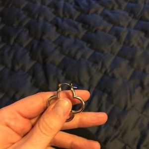 White gold clover hoop earrings